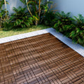 Segmart Deck Tiles, 12"x12" (10 Pack) Patio Pavers Solid Wood Outdoor Flooring Interlocking Patio Tiles, Striped Pattern Decking, Waterproof Balcony Flooring, Natural Color, SS2022