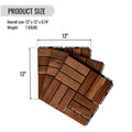 Segmart Wood Interlocking Deck Tiles, 12" × 12" Pack of 10 Outdoor Flooring for Patio, Click Floor Decking Tile, Waterproof Balcony Flooring, Natural Color, SS2009