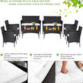Clearance!Outdoor Patio Furniture Set, 8 Piece Patio Conversation Set with 2 Glass Dining Tables, 2 Loveseats & 4 Wicker Chairs, Modern Outdoor Rattan Wicker Patio Set for Yard, Porch, Pool, L3135