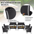 Clearance!Outdoor Patio Furniture Set, 8 Piece Patio Conversation Set with 2 Glass Dining Tables, 2 Loveseats & 4 Wicker Chairs, Modern Outdoor Rattan Wicker Patio Set for Yard, Porch, Pool, L3135