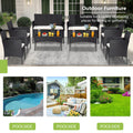 Clearance!Outdoor Patio Furniture Set, 8 Piece Patio Conversation Set with 2 Glass Dining Tables, 2 Loveseats & 4 Wicker Chairs, Modern Outdoor Rattan Wicker Patio Set for Yard, Porch, Pool, L3135