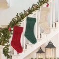 Segmart 3 Pack 18" Christmas Stockings Large Hanging Knit Xmas Stockings Decoration, Burgundy Emerald Ivory White Berry Fireplace Hanging Stockings for Family Holiday Christmas Décor