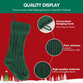 Segmart 3 Pack 18" Christmas Stockings Large Hanging Knit Xmas Stockings Decoration, Burgundy Emerald Ivory White Berry Fireplace Hanging Stockings for Family Holiday Christmas Décor