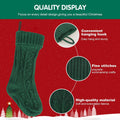 3PCS Christmas Stockings, 18 Inches Large Knitted Xmas Stockings Decoration with Hanging Rope, Fireplace Hanging Stockings for Family Holiday Party Décor, Burgundy Emerald Ivory White