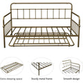 Twin Metal Trundle Bed Frame, SEGMART Twin Trundle Beds with Trundle Included, Daybed & Trundle with Metal Slat Support, Twin Daybed for Adults Kids Teens, Bed Frame No Box Spring Needed, Brass, H533