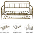 Twin Daybed with Trundle Included, SEGMART Twin Trundle Bed Frame with Metal Slat Support, Trundle Beds for Kids Teens, Daybed for Bedroom Guest Living Room, Bed Frame No Box Spring Needed, Brass