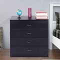 Dressers for Bedroom, Heavy Duty 4-Drawer Wood Chest of Drawers, Modern Storage Bedroom Chest for Kids Room, Black Vertical Storage Cabinet for Bathroom, Closet, Entryway, Hallway, Nursery, L2027