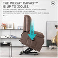 Electric Power Lift Recliner, Heavy Duty 350lbs Classic Velvet Sofa Chair for Elderly, Ergonomic Lounge Sofa with 5 Vibration Massage Modes and Heated Function, 3 Positions Lift, Dark Green, SS1827