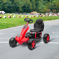 Red Go Kart, Powered Ride On Pedal Go Kart, Kids' Pedal Cars for Outdoor, Racer Pedal Car with Anti-slip Tires, Racer Bicycle with Adjustable Seat for Boys & Girls, L2530