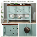 Segmart Console Table with 4 Storage Drawers, Wood Buffet Sideboard Desk with 2 Cabinets and Bottom Shelf, S5262