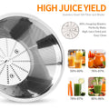 Vegetable Juicer Juice Extractor, SEGMART 600W Orange Juicer Cold Press Juicer Machine, 3 Speed Electric Juicer Wide Mouth, Fruit Juicer with Overheating Protection, Easy Clean, Stainless Steel, H1744