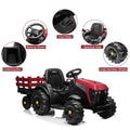 Power Tries Kids Ride on Car Toy, SEGMART 12V Ride-On Agricultural Vehicle with Trailer, Boys & Girls Kid Tractor with Charger, 2 Speeds, Music, Birthday Gift for 1-5 Boys & Girls, Red, SS026