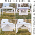 Canopy Party Tent for Outside,10' x 10' Outdoor Canopy Tent with 4 Side Walls, SEGMART Upgraded Outdoor Party Wedding Tent, White Backyard Tent for Catering Garden Beach Camping, L172