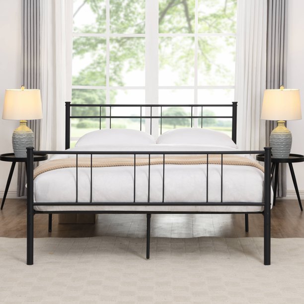 SEGMART Full-Size Metal Bed Frame with Headboard and Footboard, Mattress Foundation w/10 Legs, Noise-Free/ No Box Spring Needed, Easy assembly, 440lbs, S5766