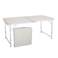 6FT Aluminum Alloy Folding Table, Indoor Outdoor Portable Foldable Plastic Dining Table, Lightweight Rectangular Table with Adjustable Height & Carrying Handle for Party Picnic Beach Camping, B10