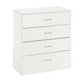 4-Drawer Dresser, Heavy Duty Wood Chest of Drawers, Modern 4 Drawer Dresser, Storage Bedroom Chest for Kids Room, Bathroom, Closet, Entryway, Hallway, Nursery, White Vertical Storage Cabinet, L2012