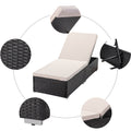 3Pcs Patio Chaise Outdoor Lounge Chairs Furniture Set