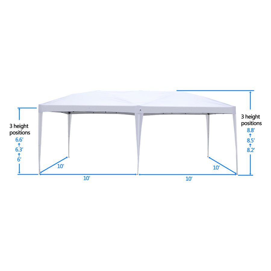 Pop Up Canopy Tent with 4 Sidewalls, 10 x 20 ft Portable Shade Instant Folding Canopy with Carry Bag, Adjustable Folding Gazebo Tent for Sunshade, Waterproof Outdoor Tent for Patio Wedding Beach