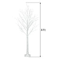 4 Feet Pre-Lit Christmas Tree with Lights, Upgraded 48 LED Birch Christmas Tree Christmas Ornament for Festival, Wedding, Party, Indoor and Outdoor Home Decoration, White, LL124