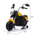 Kids Ride on Motorcycle, Yellow 6V Battery powered Motor Bike, LED Lights, MP3 Player, Pedal, Rechargeable Electric Ride On Toys for Boys Girls, L