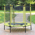 Kids Outdoor Mini Trampoline, 48" Yellow Portable Small Toddler Trampoline with Safety Net, Durable and Safe Rebounder Trampoline for Kid Exercise & Play Indoor or Outdoor, L091