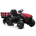 Power Tries Kids Ride on Car Toy, SEGMART 12V Ride-On Agricultural Vehicle with Trailer, Boys & Girls Kid Tractor with Charger, 2 Speeds, Music, Birthday Gift for 1-5 Boys & Girls, Red, SS026