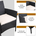 Patio Furniture Sets Clearance, 3 Piece Wicker Patio Set with Glass Dining Table, Modern Bistro Patio Set Rattan Chair Conversation Sets with Coffee Table for Backyard, Porch, Garden, Poolside, L3091