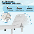 2 Pack Outdoor Lounge Chairs, SEGMART Patio Chaise Lounge for Tanning, Pool Sun Loungers Recliner Set of 2 with Adjustable Backrest(5 Positions) | Side Table | Max Weight Capacity 330 lbs, White