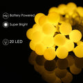 LED Globe String Lights, 9.84FT 20LED Ball String Lights Indoor/Outdoor Decorative Light, Battery Powered Christmas Starry Fairy String Lights for Bedroom, Kids Room, Dorm, Garden, Party, I0966