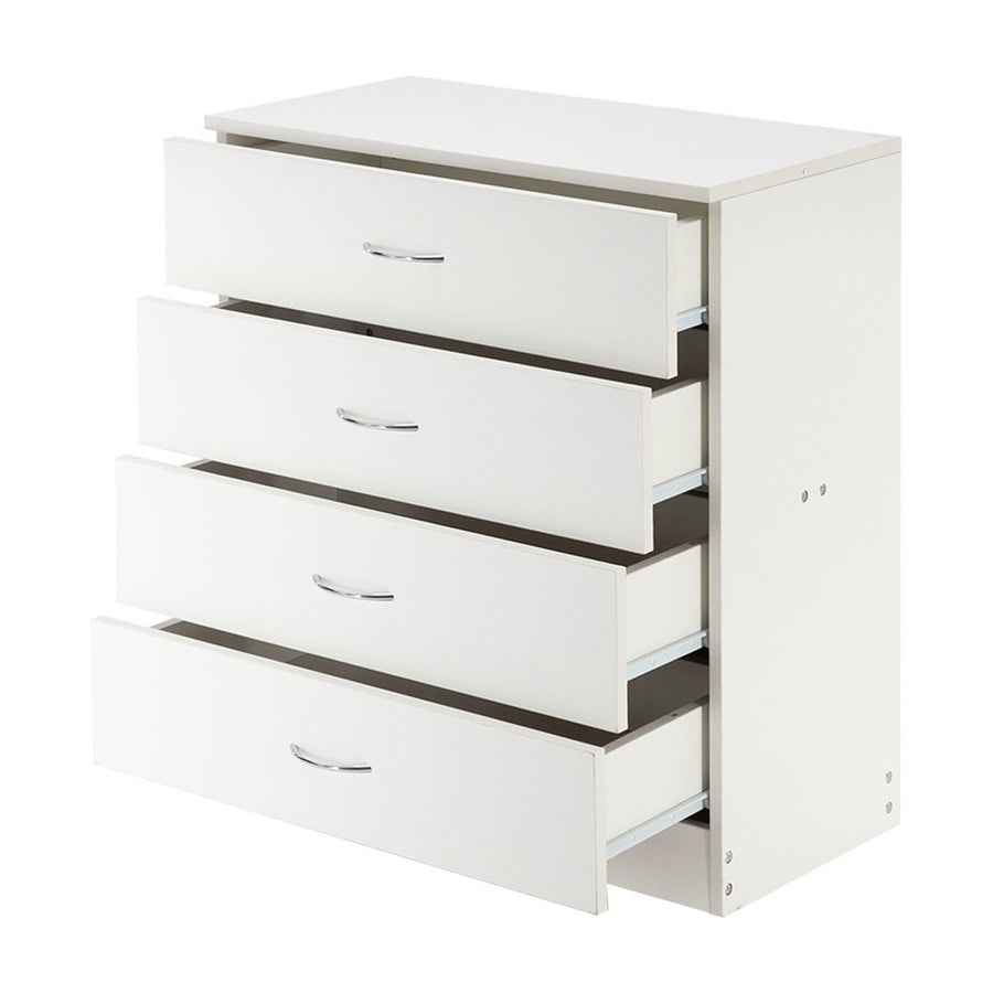 4-Drawer Dresser, Heavy Duty Wood Chest of Drawers, Modern 4 Drawer Dresser, Storage Bedroom Chest for Kids Room, Bathroom, Closet, Entryway, Hallway, Nursery, White Vertical Storage Cabinet, L2012