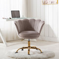 Office Desk, Modern Swivel Velvet Office Chair, Ergonomic Vanity Armchair with Padded Back Seat, Height Adjustable Mid Back Computer Desk Chair for Living Room/Bedroom, Gray, LL344