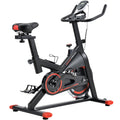 Indoor Exercise Bike, Professional Stationary Cycling Bike with LCD monitor, Bottle Holder, Smooth Belt Drive Cycling Bike, Adjustable Seat Bicycle Stationary Bike for Home Cardio Gym Workout, L5376