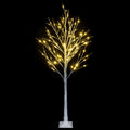 4 Feet Pre-Lit Christmas Tree with Lights, Upgraded 48 LED Birch Christmas Tree Christmas Ornament for Festival, Wedding, Party, Indoor and Outdoor Home Decoration, White, LL124