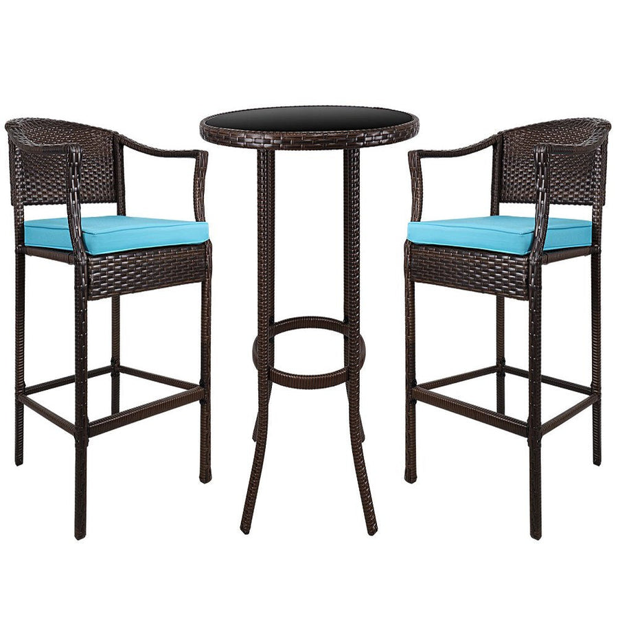 Clearance! 3 Piece Patio Set, Outdoor Patio Furniture Sets with Glass Coffee Table, Modern Wicker Patio Set Rattan Chair Conversation Sets with Cushions for Backyard, Porch, Garden, Poolside, LLL1783