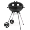 Portable BBQ Grills Clearance Charcoal with Wheels, Upgrade Steel Camping Grill, Outdoor Charcoal Grills for Barbecue Picnic Trailing Camping Outdoor, 18-Inch, Black