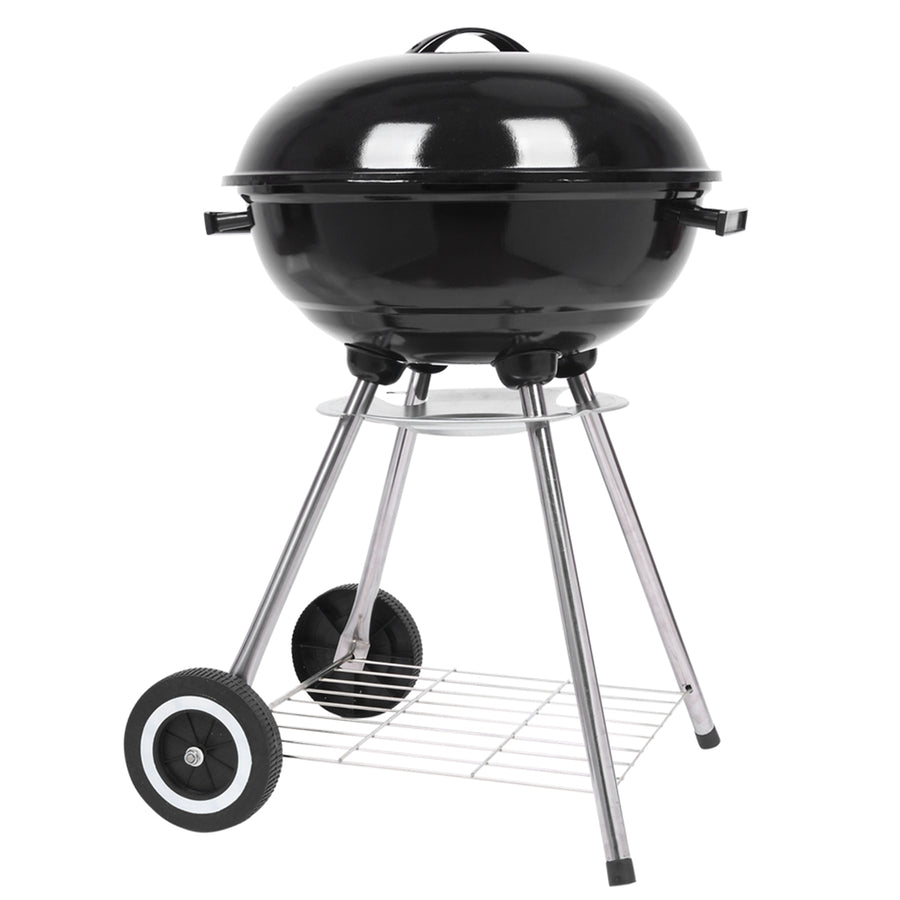 Portable BBQ Grills Clearance Charcoal with Wheels, Upgrade Steel Camping Grill, Outdoor Charcoal Grills for Barbecue Picnic Trailing Camping Outdoor, 18-Inch, Black