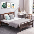 Bed Frame with Headboard, SEGMART Full Size Bed Frame for Adults Kids, Platform Bed Frame with Wood Slat Support, Solid Wood Bed Frame, Bed Frame No Box Spring Need, 78.7"Lx57.2"Wx39"H, Walnut, H2491