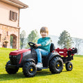 Power Tries Kids Ride on Car Toy, SEGMART 12V Ride-On Agricultural Vehicle with Trailer, Boys & Girls Kid Tractor with Charger, 2 Speeds, Music, Birthday Gift for 1-5 Boys & Girls, Red, SS026