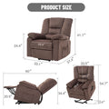 Electric Power Lift Recliner, Heavy Duty 350lbs Classic Velvet Sofa Chair for Elderly, Ergonomic Lounge Sofa with 5 Vibration Massage Modes and Heated Function, 3 Positions Lift, Dark Green, SS1827