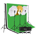 SEGMART Softbox Lighting Kit, Professional Background Support System with 3PCS 45W 5500K Light Bulbs and 3 Color Backdrop, S8751