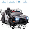 Battery Powered Ride on Toys, 12V Dodge Challenger Ride on Cars with Remote Control, Electric Ride on Car Toy for Boys Girls 3-5 YO, Police Ride on Truck Car with Lights, MP3, Bluetooth, Radio, LL143
