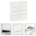 4-Drawer Dresser, Heavy Duty Wood Chest of Drawers, Modern 4 Drawer Dresser, Storage Bedroom Chest for Kids Room, Bathroom, Closet, Entryway, Hallway, Nursery, White Vertical Storage Cabinet, L2012