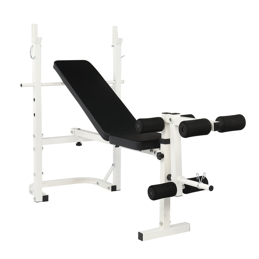Gym Weight Bench, Adjustable Weight Bench with 6-roll Leg Developer, Incline Decline Workout Bench for Full Body, Heavy Duty Exercise Fitness Bench for Home, 440 lbs, L