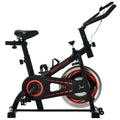 Stationary Exercises Bikes, Indoor Stationary Cycling Bike, Smooth Belt Drive Exercise Bike with LCD monitor, Bottle Holder, Adjustable Seat Bicycle Stationary Bike for Home Cardio Gym Workout, L5367