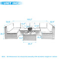 Patio Dining Sets Clearance, 7 Piece Patio Conversation Furniture Sets with 6 PE Wicker Sofas, 2 Pillows, Coffee Table, All-Weather Patio Sectional Sofa Set with Cushions for Backyard Porch Poolside