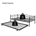 Twin Daybed with Trundle Included, SEGMART Twin Trundle Bed Frame with Metal Slat Support, Trundle Beds for Kids Teens Adults, Daybed for Bedroom Guest Room, Bed Frame No Box Spring Needed, Black