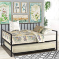 Twin Metal Trundle Bed Frame, SEGMART Twin Trundle Beds with Trundle Included, Daybed & Trundle with Metal Slat Support, Twin Daybed for Adults Kids Teens, Bed Frame No Box Spring Needed, Black