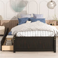 Twin Size Bed with 2 Drawers, SEGMART Twin Bed Frame with Storage, Twin Bed Frames for Kids/Adults/Teens, Bed Frame No Box Spring Needed, Platform Bed Frame with Wood Slat Support, Espresso, LLL4667