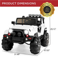 Ride on Truck with Remote Control, 12V Ride on Cars for Boys Girls, Electric Ride on Toys with LED Lights, Horn, MP3 Player, Battery Powered Motorized Vehicles for Kids, 3 Speeds, L6577