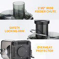 Vegetable Juicer Juice Extractor, SEGMART 600W Orange Juicer Cold Press Juicer Machine, 3 Speed Electric Juicer Wide Mouth, Fruit Juicer with Overheating Protection, Easy Clean, Stainless Steel, H1744